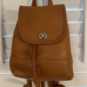 Coach mini backpack purse tan